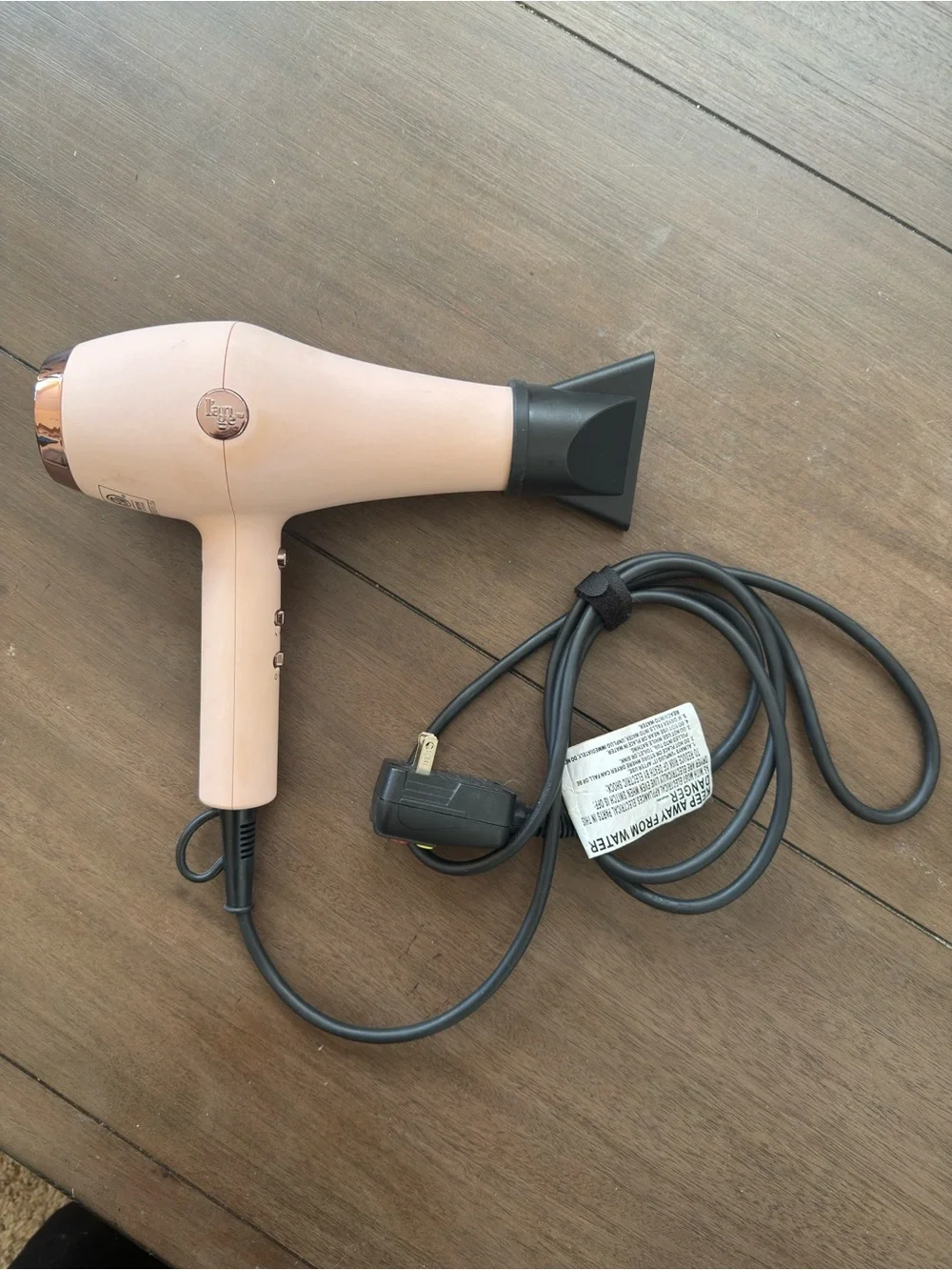 Lange Blush Pink Compact Hair Dryer with Concentrator